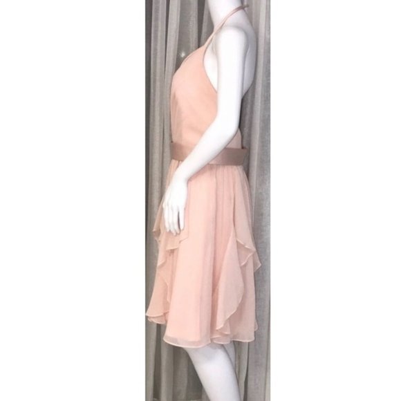 VERA WANG Blush Chiffon A-Line Dress - Picture 3 of 9